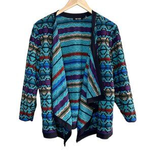 Nic + Zoe Womens Multicolor Knit Draped maximalist Cardigan Jacket Size 2X